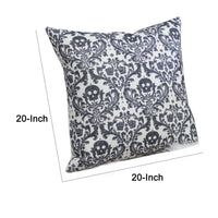 Ary Throw Pillow, Black and White Baroque Skull Design, 20 Inch Square - BM349741