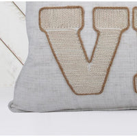 Decorative Throw Pillow, Love Pumpkin Beige Linen Embroidery, 20 Inch Square - BM349742