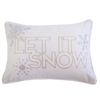 Jiny Lumbar Pillow with Insert, Let It Snow Ivory Velvet Embroidery 14x20 - BM349743