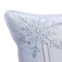 Jiny Lumbar Pillow with Insert, Let It Snow Ivory Velvet Embroidery 14x20 - BM349743
