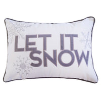 Jiny Lumbar Pillow with Insert, Let It Snow Gray Velvet Embroidery 14x20 - BM349744
