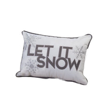 Jiny Lumbar Pillow with Insert, Let It Snow Gray Velvet Embroidery 14x20 - BM349744