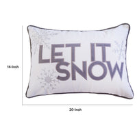 Jiny Lumbar Pillow with Insert, Let It Snow Gray Velvet Embroidery 14x20 - BM349744