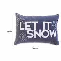 Jiny Dark Lumbar Pillow, Let It Snow White Velvet Embroidery 14x20 - BM349745