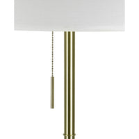 Simi Floor Lamp, Adjustable Tripod, White Linen Shade, Gold Metal - BM349748