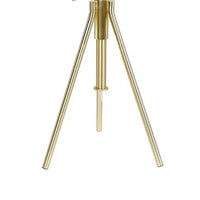 Simi Table Lamp, Adjustable Tripod, White Linen Shade, Gold Metal - BM349749