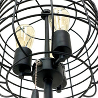 Emon 3 Bulb Floor Lamp, Matte Black Metal Industrial Cage Shade - BM349751