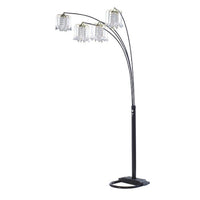 Kyle Arch Floor Lamp, Adjustable Arms, 4 Head Crystal Shades, Black, Gold - BM349752