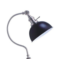 Roma Table Lamp, Gooseneck Arm and Adjustable Head, Nickel, Black Metal - BM349755