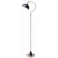 Roma Floor Lamp, Gooseneck Arm and Adjustable Head, Nickel, Black Metal - BM349756