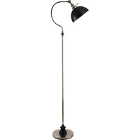 Roma Floor Lamp, Gooseneck Arm and Adjustable Head, Nickel, Black Metal - BM349756