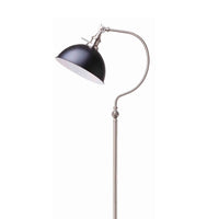 Roma Floor Lamp, Gooseneck Arm and Adjustable Head, Nickel, Black Metal - BM349756