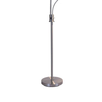 Torchiere Floor Lamp w LED Reading Light, Adjustable Arm, Satin Nickel - BM349757