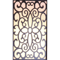Corner Floor Lamp, 3 Shelves, Floral Carved White Fabric Shade, Brown Wood - BM349759