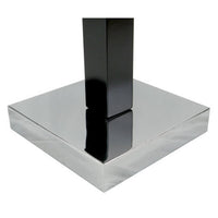 Table Lamp, White Fabric Shade, Square Brown Body, Chrome Metal Base - BM349761