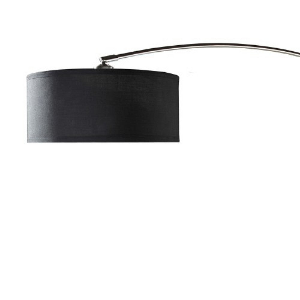 Arch Floor Lamp, Adjustable Arm and Black Genuine Marble Base, 81 Inch - BM349766