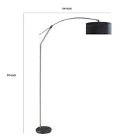 Arch Floor Lamp, Adjustable Arm and Black Genuine Marble Base, 81 Inch - BM349766