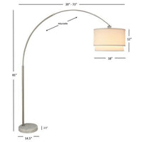 Modern Floor Lamp with Dual White Shade, Round Marble Base, 81 Inch - BM349767