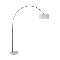 Arch Floor Lamp with Adjustable Arm, White Shade, Marble Base, 81 Inch - BM349771