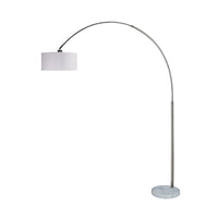 Arch Floor Lamp with Adjustable Arm, White Shade, Marble Base, 81 Inch - BM349771