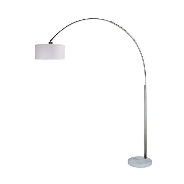 Arch Floor Lamp with Adjustable Arm, White Shade, Marble Base, 81 Inch - BM349771