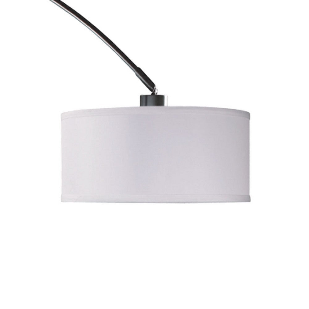 Arch Floor Lamp with Adjustable Arm, White Shade, Marble Base, 81 Inch - BM349771