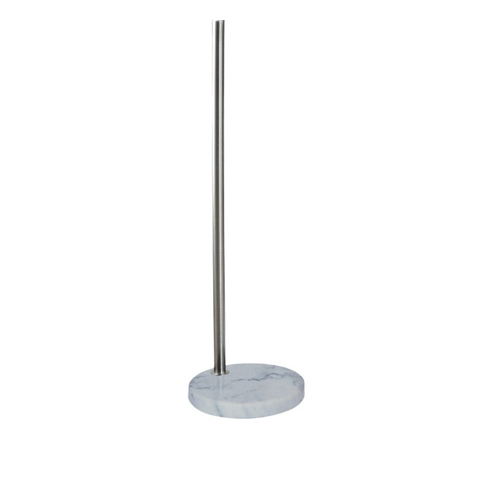 Arch Floor Lamp with Adjustable Arm, White Shade, Marble Base, 81 Inch - BM349771
