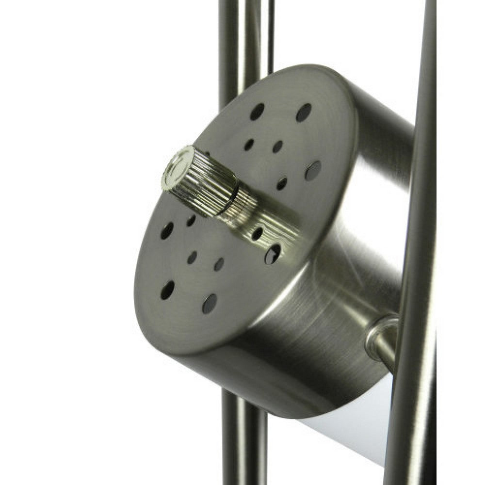 Floor Lamp with 3 Frosted White Shades, 65 Inch Chrome Dual Pole Body - BM349772