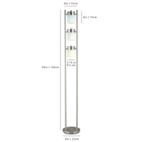 Floor Lamp with 3 Frosted White Shades, 65 Inch Chrome Dual Pole Body - BM349772