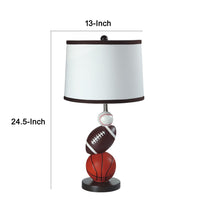 Sports Table Lamp, Basketball, Football, Soccer, 25 Inch for Athlete Kids - BM349774