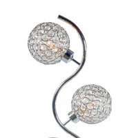 Crystal Globe Table Lamp with Triple Light, Chrome Finish, 32 Inch - BM349775