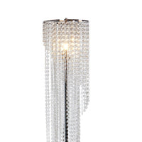 Classic Floor Lamp, Cascading Crystal Design, 61 Inch Chrome Metal - BM349776