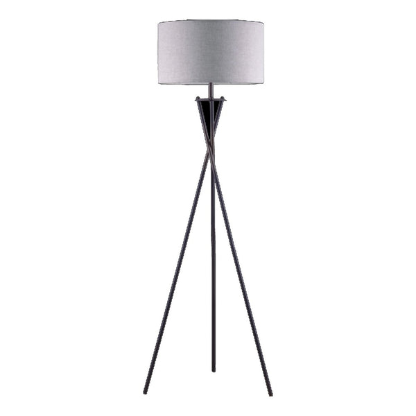 Floor Lamp with Beige Drum Shade, 65 Inch Bronze Metal Tripod Base - BM349777