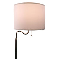 Accent Table Lamp with Shelves and USB Ports, 58 Inch, White Drum Shade - BM349779