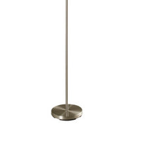 Retro Floor Lamp, 62 Inch, Gray and White Drum Shade, Pull Chain Switch - BM349780
