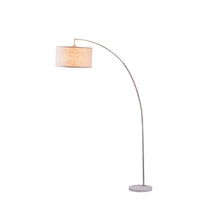 Accent Arch Floor Lamp, 78 Inch, Hanging White Drum Shade, Marble Base - BM349781