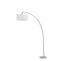 Accent Arch Floor Lamp, 78 Inch, Hanging White Drum Shade, Marble Base - BM349781