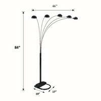 Keny Floor Lamp, 84 Inch, Adjustable 5 Head Caps, Brushed Nickel Finish - BM349784