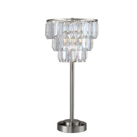 Lesy Accent Table Lamp, 28 Inch, Chrome Crystal Shade, Round Metal Base - BM349787