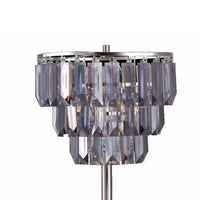 Lesy Accent Table Lamp, 28 Inch, Smoke Gray Crystal Shade, Metal Base - BM349788