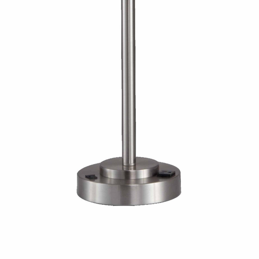 Lesy Accent Table Lamp, 28 Inch, Smoke Gray Crystal Shade, Metal Base - BM349788