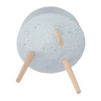 Indoor Outdoor Planter Set of 2, Gray Terrazzo and Brown Wood Legs - BM349790