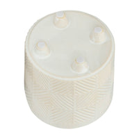 Garden Planter Set of 2, Glossy White Diamond Patterned Ceramic Body - BM349797