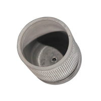 Indoor Planter with Saucer, White Line Pattern, 6 Inch Gray Cement - BM349801