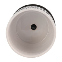 Indoor Mesh Planter with Saucer, 6 Inch White Gray Textured Ceramic - BM349807