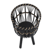 Mesy Set of 3 Planters on Legs, Black Bamboo Weave Design 11/13/15 Inch - BM349824