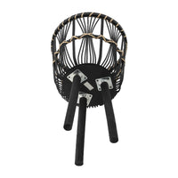 Mesy Set of 3 Planters on Legs, Black Bamboo Weave Design 11/13/15 Inch - BM349824