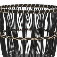 Mesy Set of 3 Planters on Legs, Black Bamboo Weave Design 11/13/15 Inch - BM349824