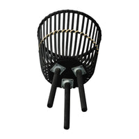 Mesy Flower Planter on Tripod Set of 3, Black Bamboo Net Weave 11/13/15 Inch - BM349826
