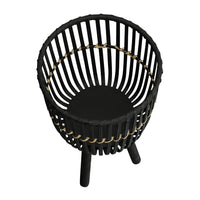 Mesy Flower Planter on Tripod Set of 3, Black Bamboo Net Weave 11/13/15 Inch - BM349826